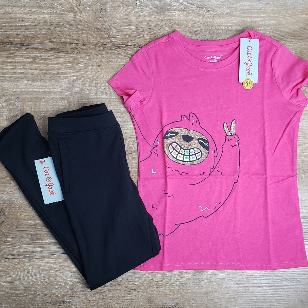 Girl's Short Sleeve T-Shirt & Pants Bundle